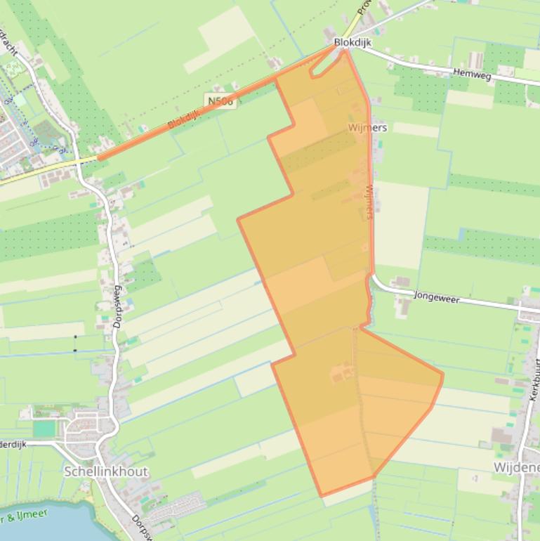 Kaart van postcodegebied 1608HK.