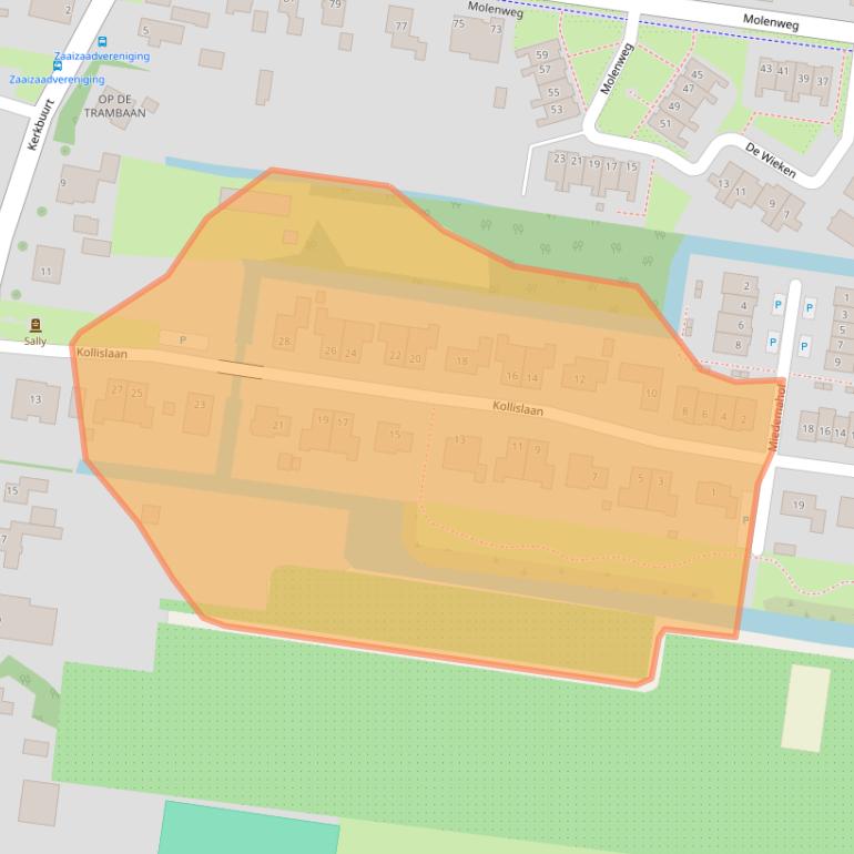 Kaart van postcodegebied 1608KA.