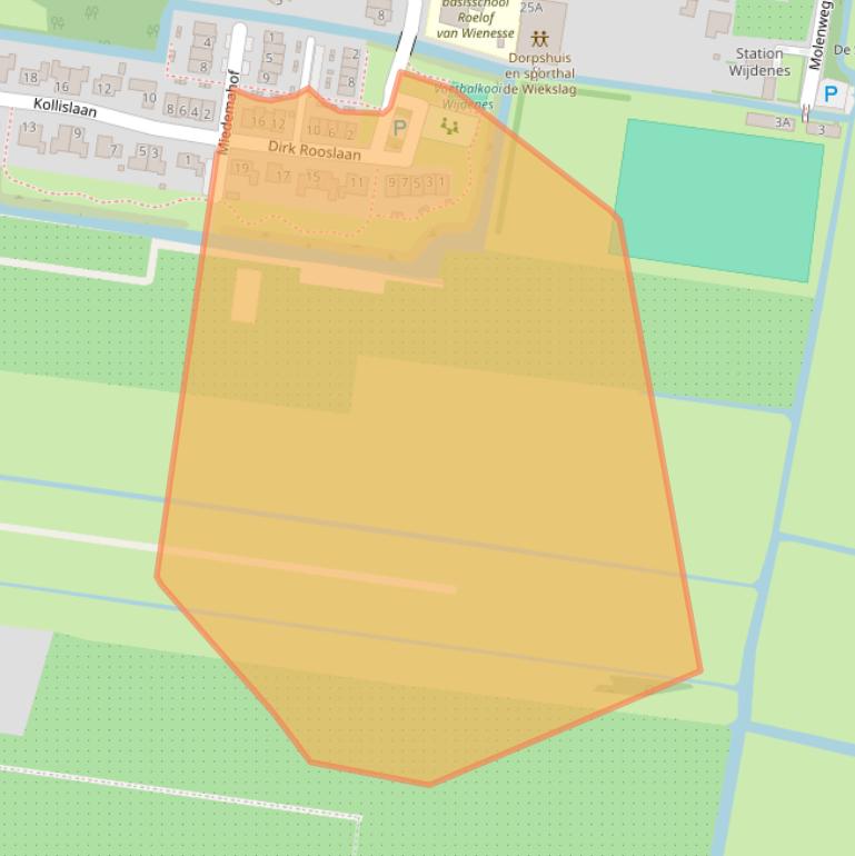 Kaart van postcodegebied 1608KB.