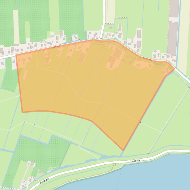 Kaart van postcodegebied 1608MA.