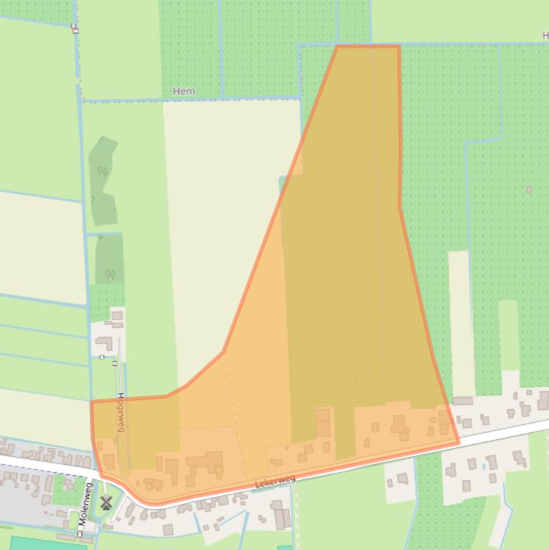 Kaart van postcodegebied 1608ME.