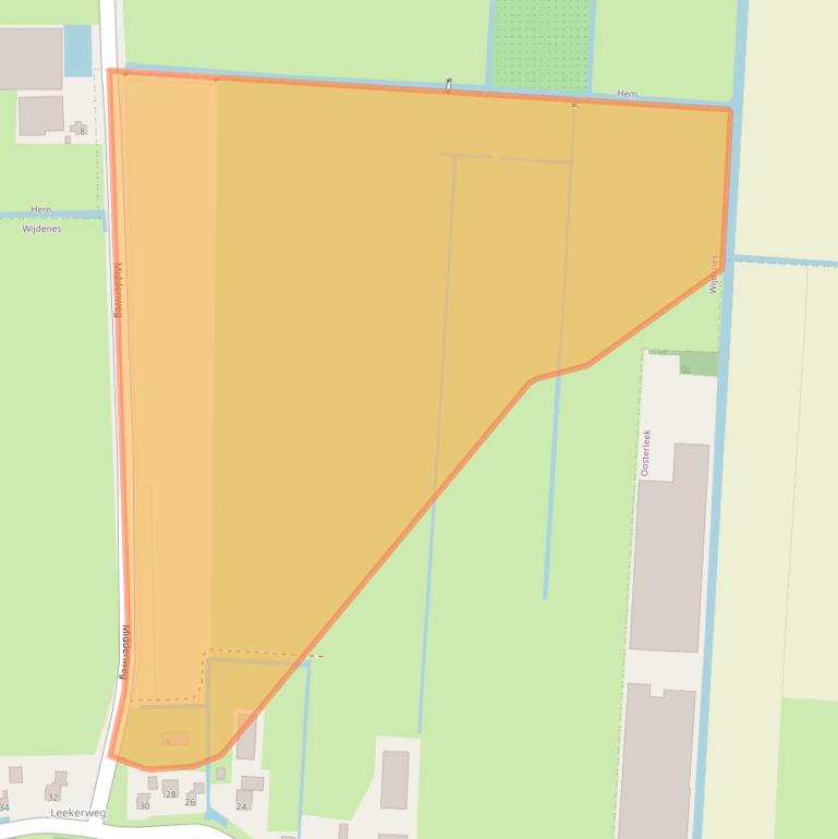 Kaart van postcodegebied 1608MG.