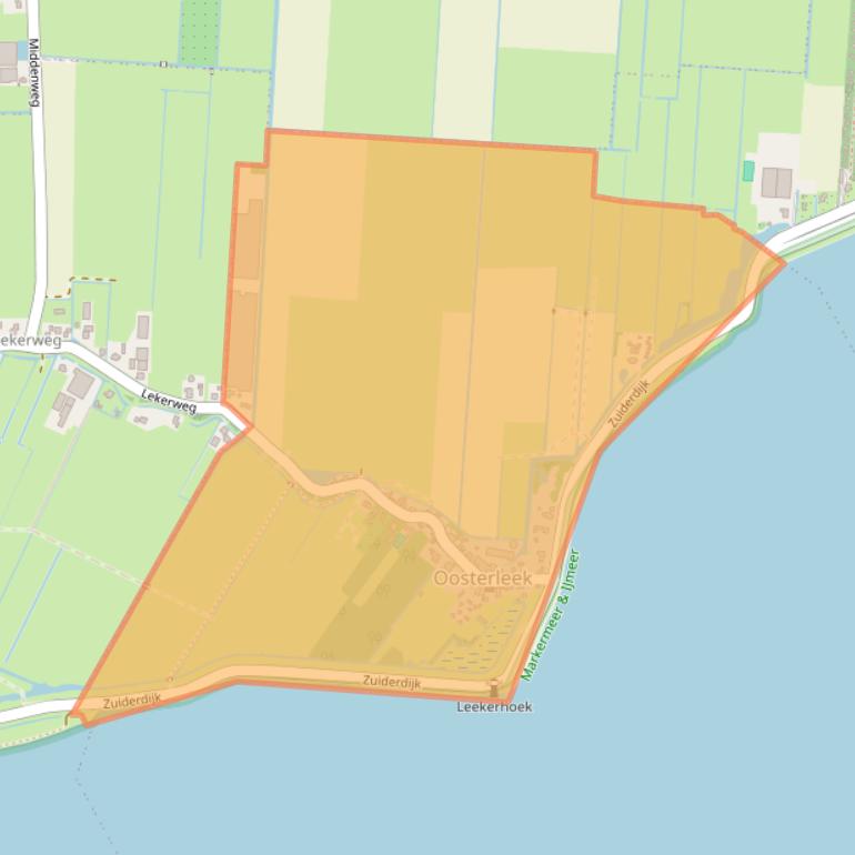 Kaartafbeelding, ingezoomd op postcodegebied 1609.