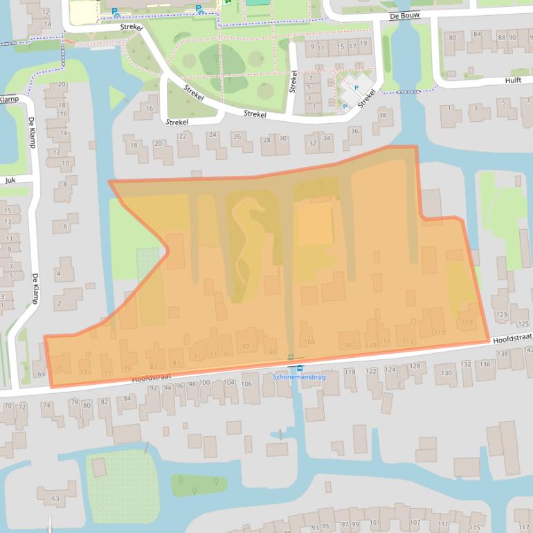 Kaart van postcodegebied 1611AC.