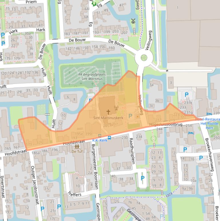 Kaart van postcodegebied 1611AE.