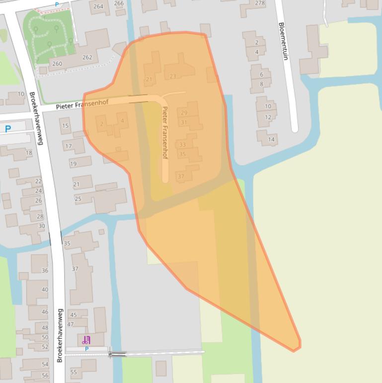 Kaart van postcodegebied 1611AV.