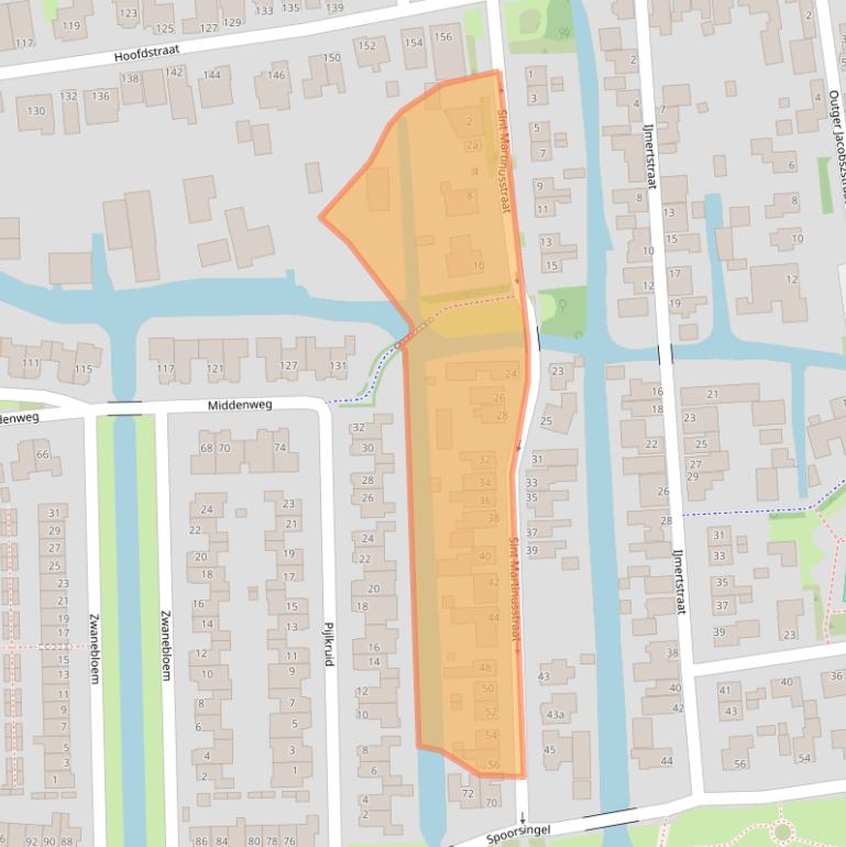 Kaart van postcodegebied 1611BB.