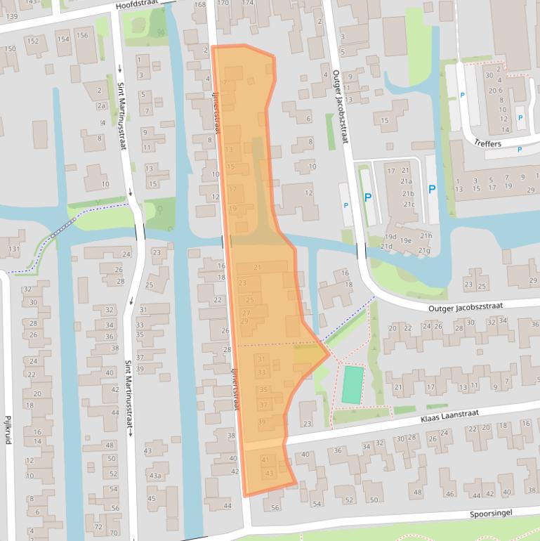 Kaart van postcodegebied 1611BC.