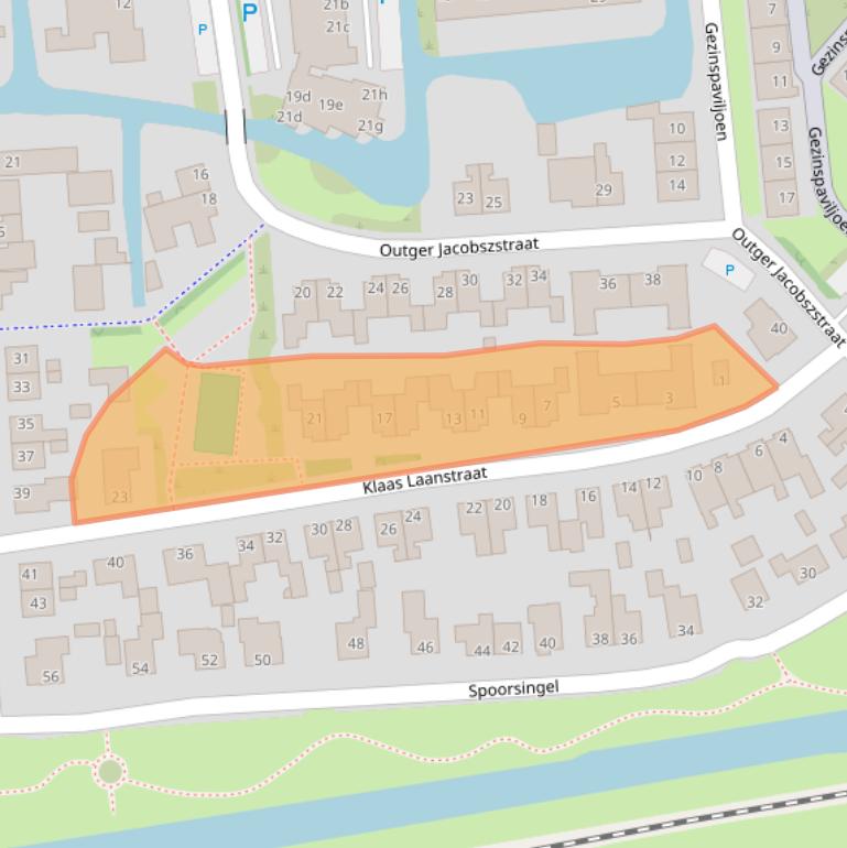 Kaart van postcodegebied 1611BK.