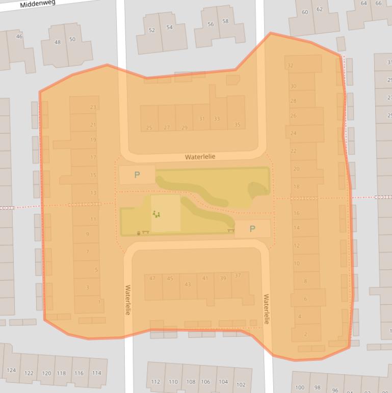 Kaart van postcodegebied 1611BR.