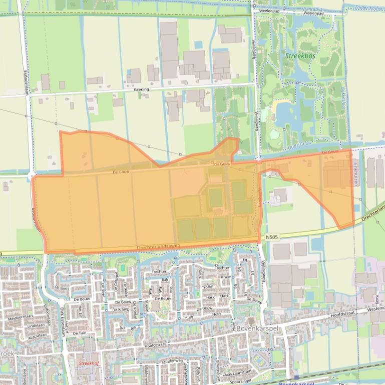 Kaart van postcodegebied 1611BS.