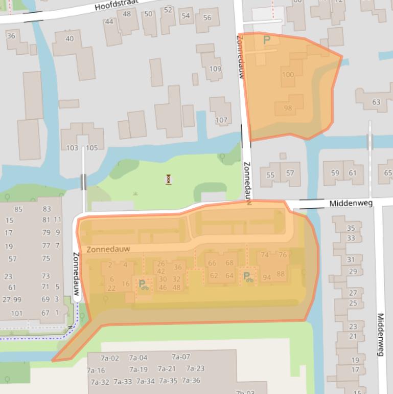 Kaart van postcodegebied 1611BW.