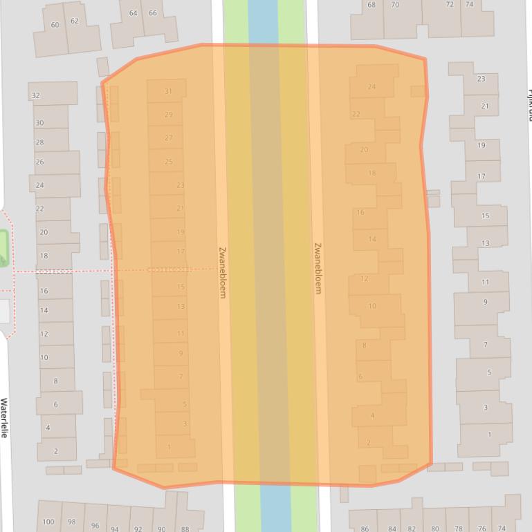 Kaart van postcodegebied 1611BX.