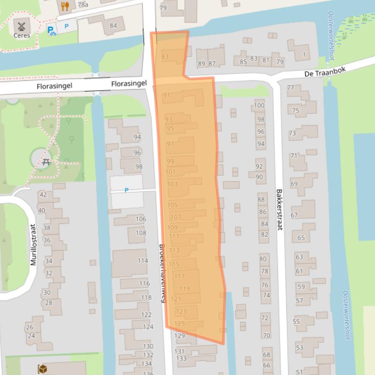 Kaart van postcodegebied 1611CB.