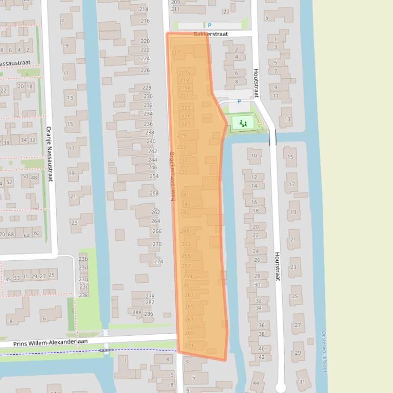 Kaart van postcodegebied 1611CE.