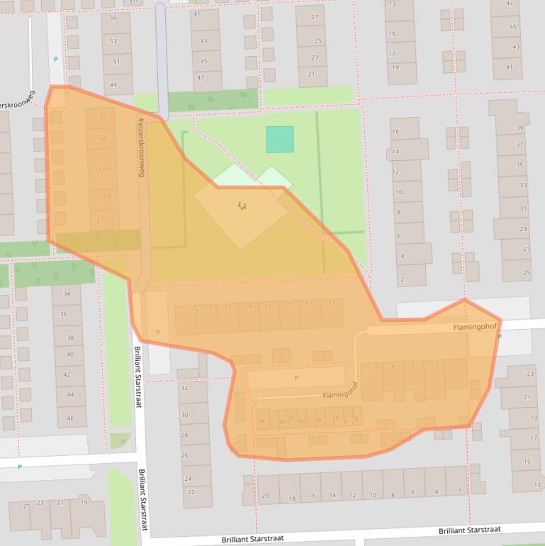 Kaart van postcodegebied 1611DM.