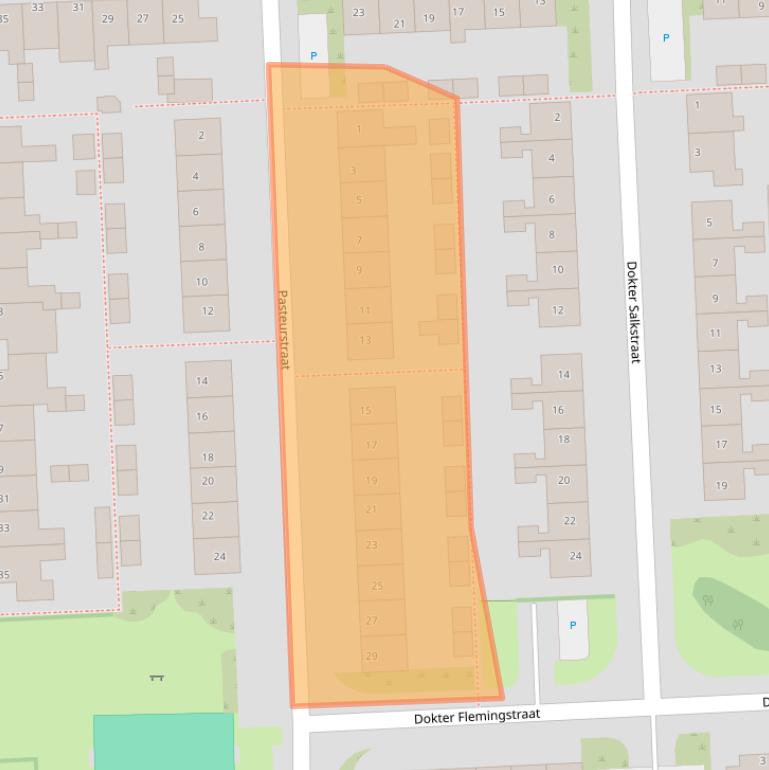 Kaart van postcodegebied 1611EM.