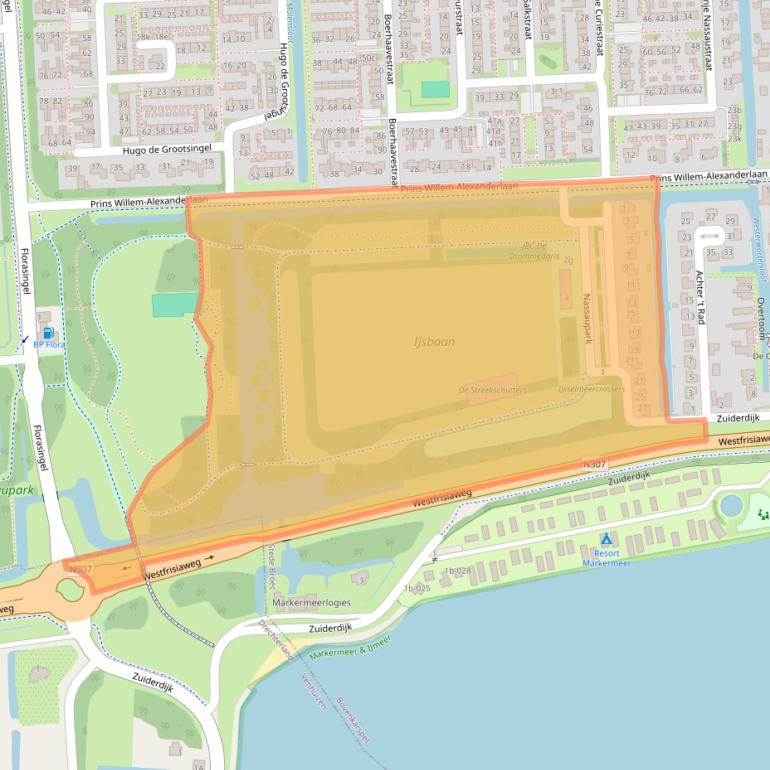 Kaart van postcodegebied 1611EZ.