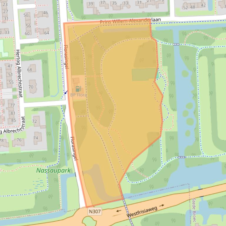 Kaart van postcodegebied 1611GA.