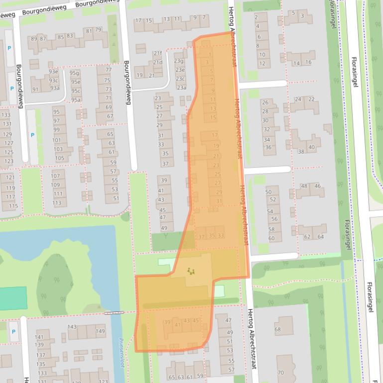 Kaart van postcodegebied 1611GB.