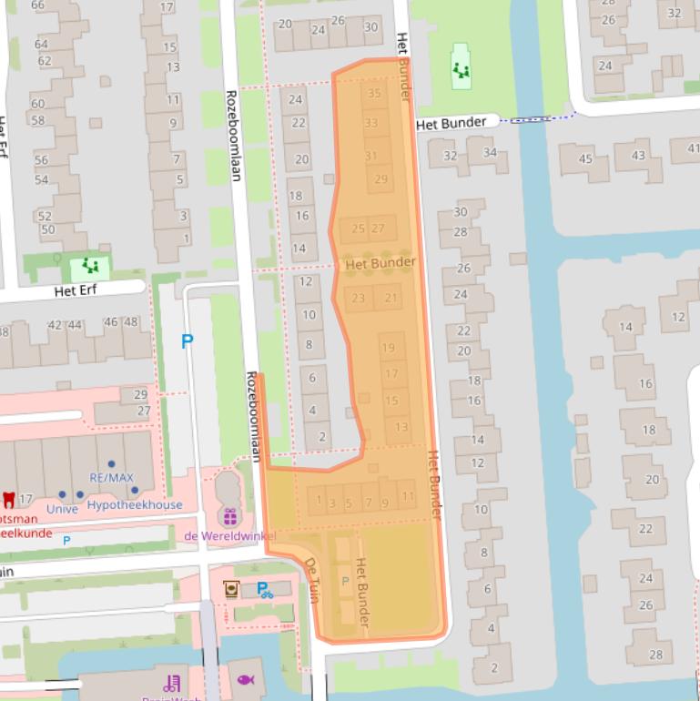 Kaart van postcodegebied 1611JB.