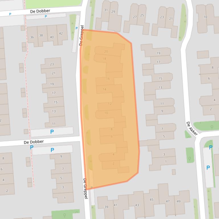 Kaart van postcodegebied 1611JP.