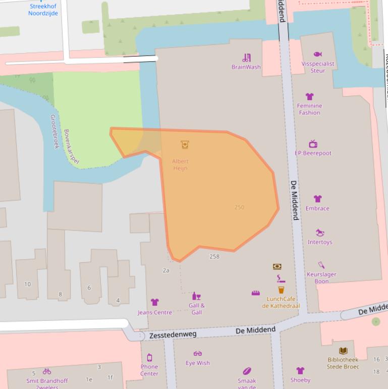 Kaart van postcodegebied 1611KN.