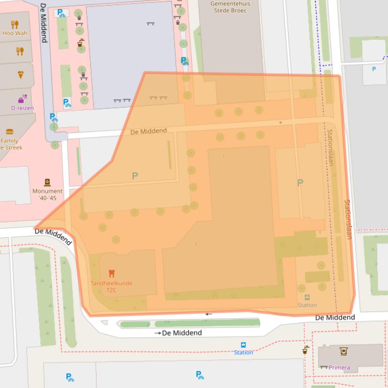 Kaart van postcodegebied 1611KV.