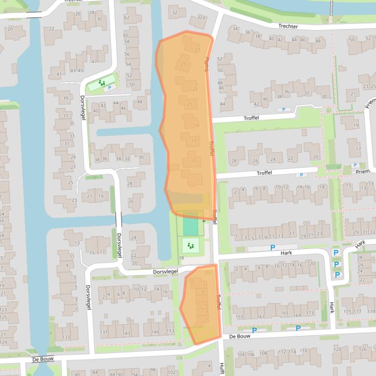 Kaart van postcodegebied 1611LH.
