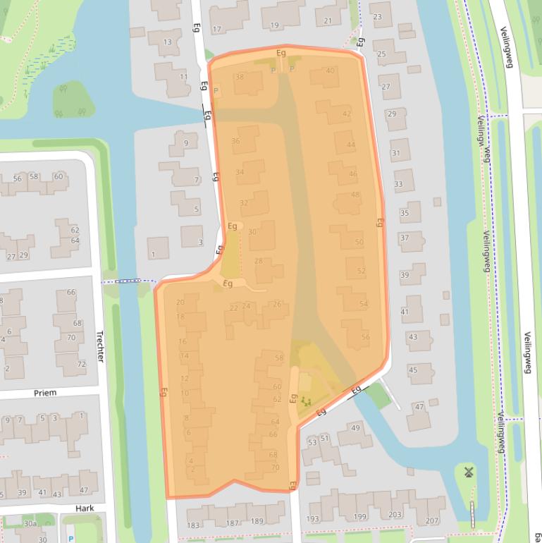 Kaart van postcodegebied 1611LT.