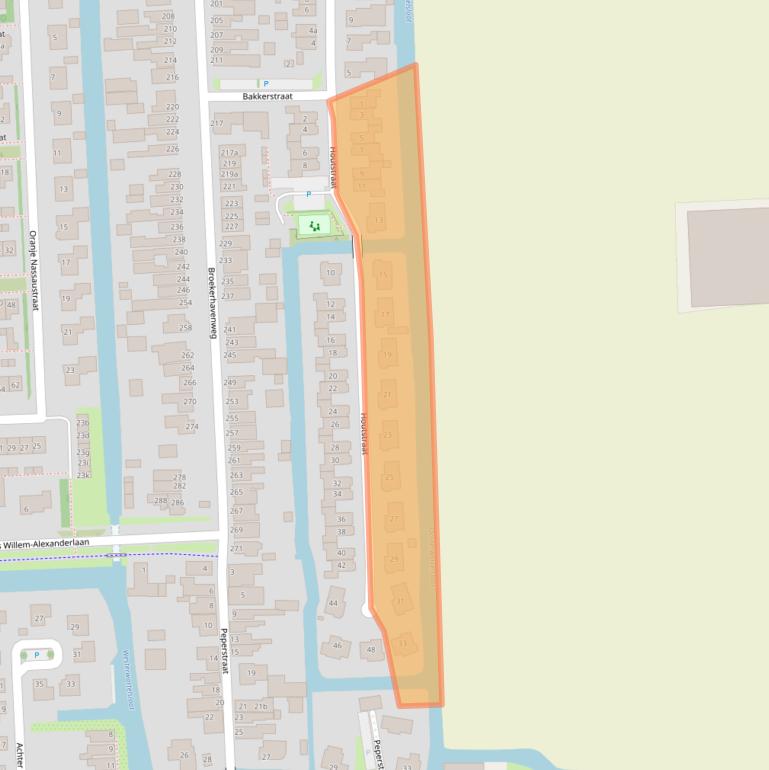 Kaart van postcodegebied 1611MB.