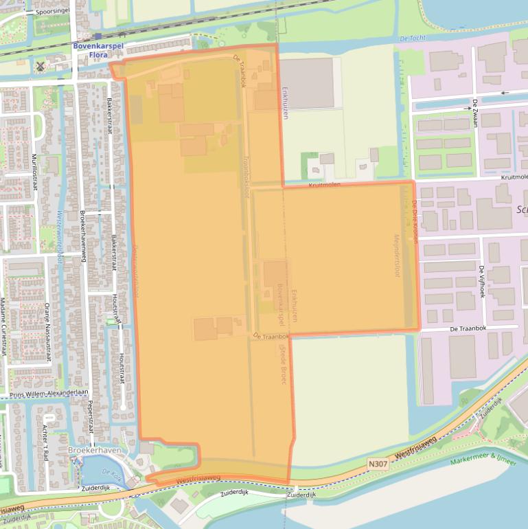 Kaart van postcodegebied 1611ME.