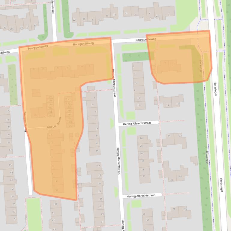 Kaart van postcodegebied 1611WB.