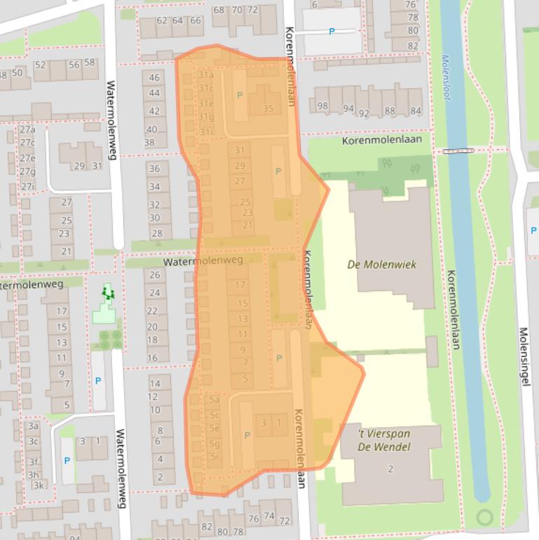 Kaart van postcodegebied 1611XC.