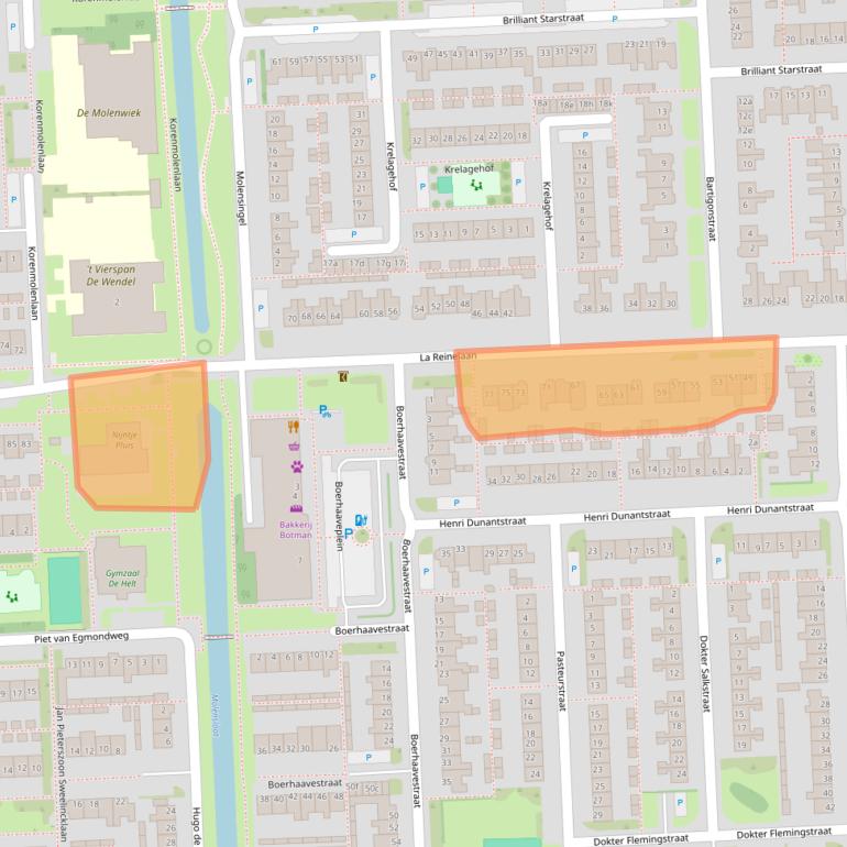 Kaart van postcodegebied 1611ZB.