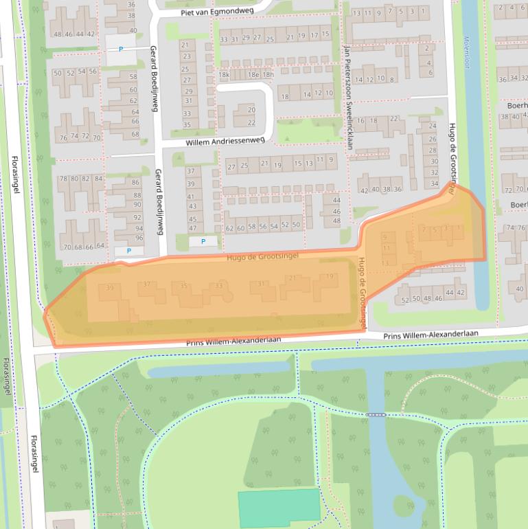 Kaart van postcodegebied 1611ZP.