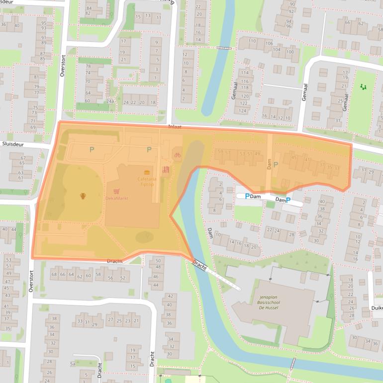 Kaart van postcodegebied 1613AB.