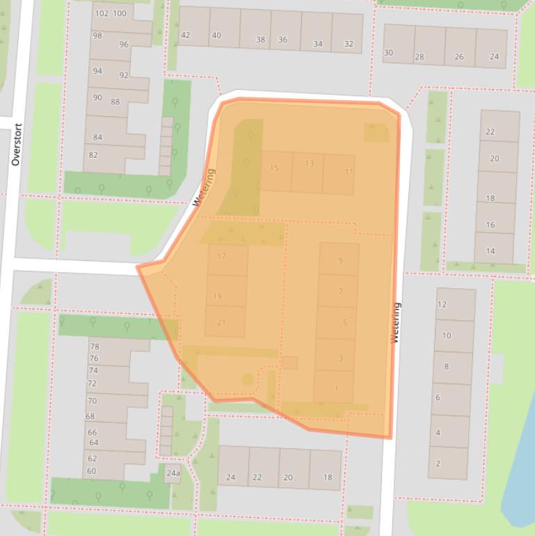 Kaart van postcodegebied 1613AS.