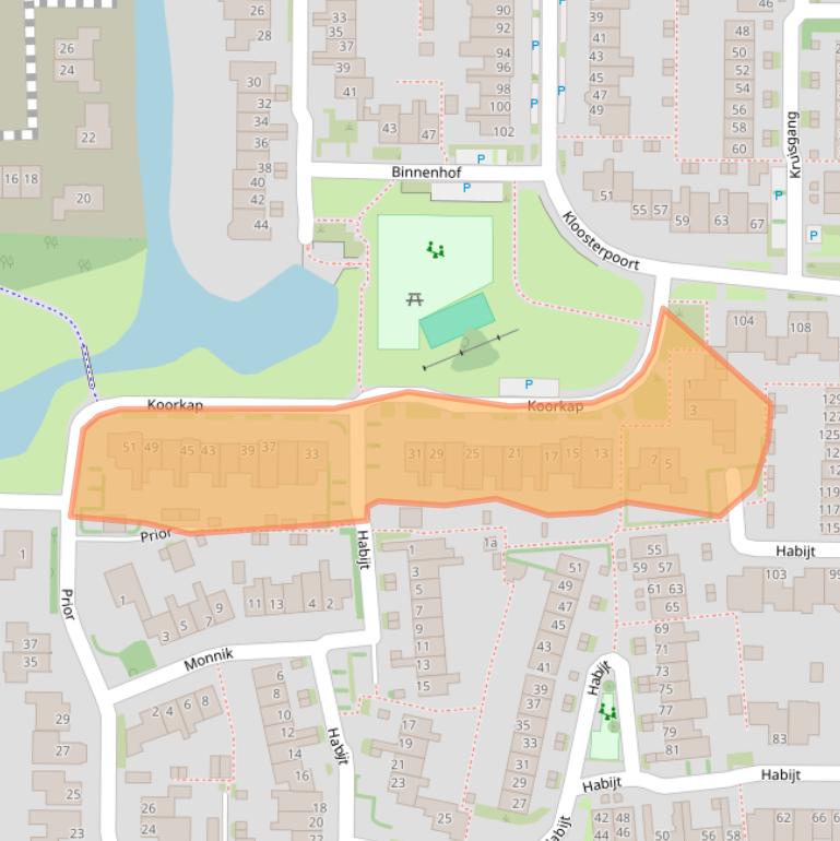 Kaart van postcodegebied 1613DE.