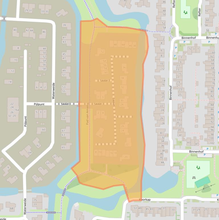 Kaart van postcodegebied 1613DG.