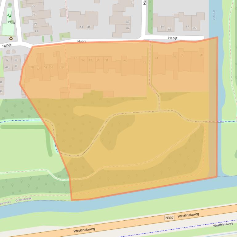 Kaart van postcodegebied 1613DL.