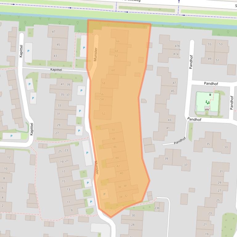 Kaart van postcodegebied 1613EJ.