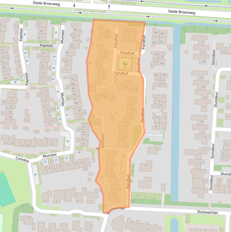 Kaart van postcodegebied 1613EK.
