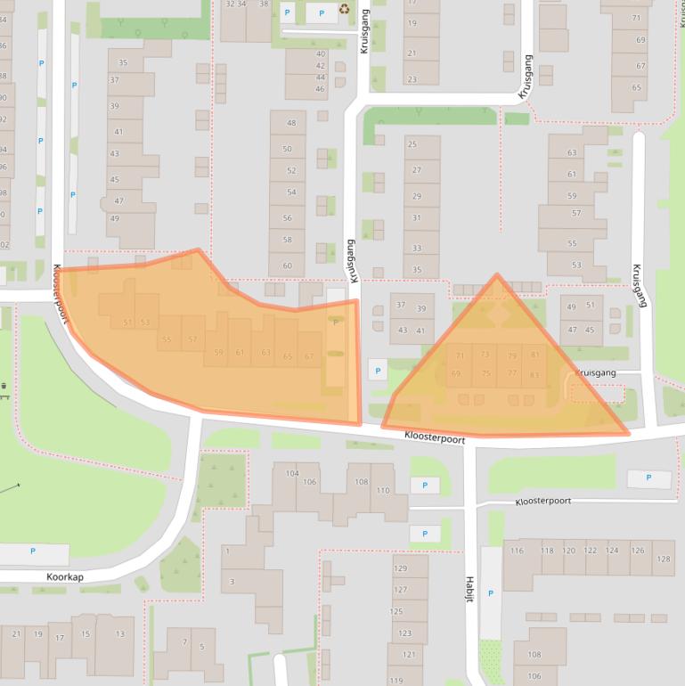 Kaart van postcodegebied 1613EW.