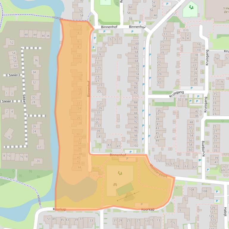 Kaart van postcodegebied 1613EZ.