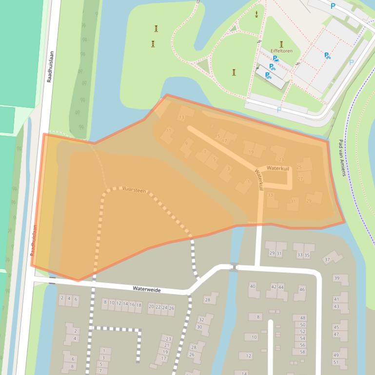 Kaart van postcodegebied 1613GA.