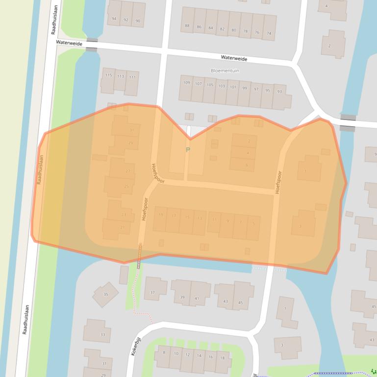 Kaart van postcodegebied 1613GC.