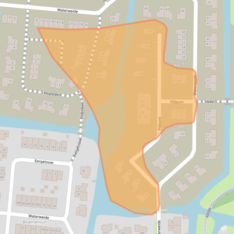 Kaart van postcodegebied 1613GJ.