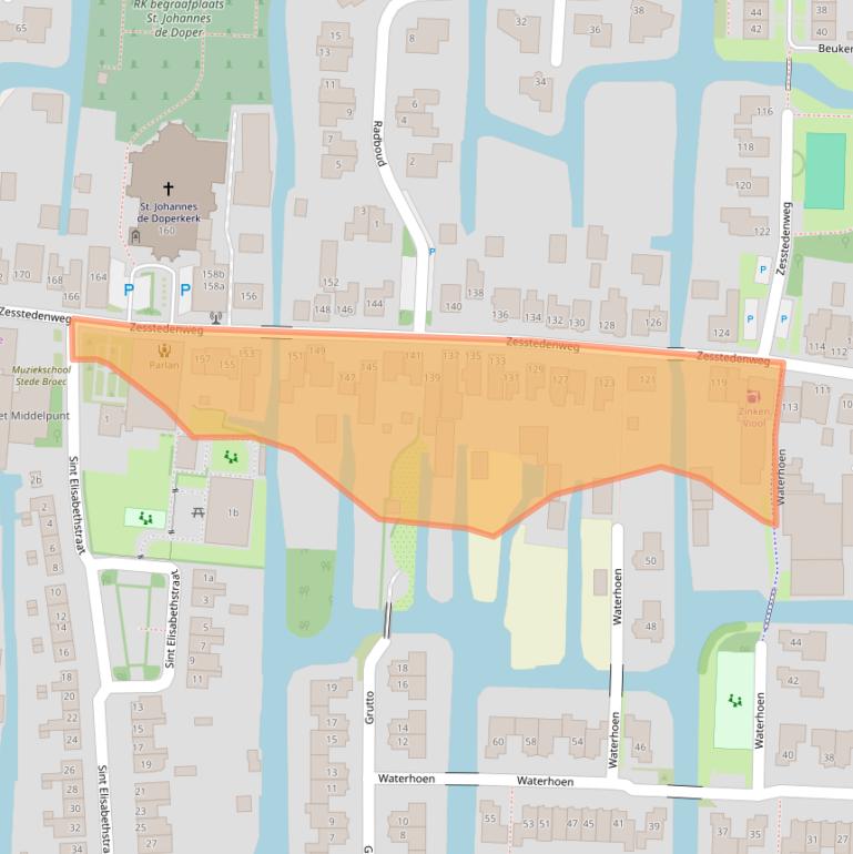 Kaart van postcodegebied 1613JC.