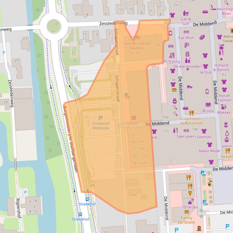 Kaart van postcodegebied 1613JJ.